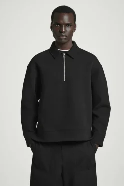 Fashion COS NEOPRENOWA KOSZULKA POLO Z ZAMKIEM Czarny