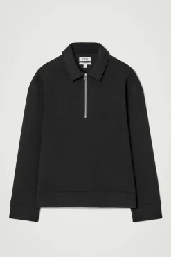Fashion COS NEOPRENOWA KOSZULKA POLO Z ZAMKIEM Czarny