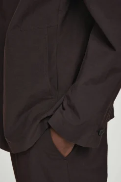 Fashion COS NIEUSZTYWNIANA MARYNARKA Z KOŁNIERZEM Ciemnobrązowy