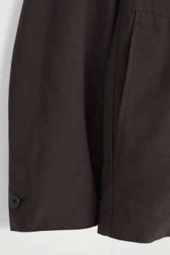 Fashion COS NIEUSZTYWNIANA MARYNARKA Z KOŁNIERZEM Ciemnobrązowy