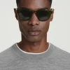 Fashion COS OKULARY PRZECIWSŁONECZNE Z OPRAWKAMI W KSZTAŁCIE D Zielony