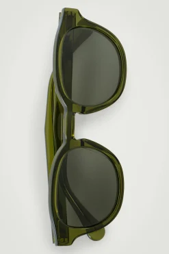 Fashion COS OKULARY PRZECIWSŁONECZNE Z OPRAWKAMI W KSZTAŁCIE D Zielony