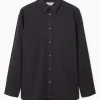 New COS OVERSIZE'OWA KOSZULA Z LEKKIEGO DIAGONALU Spranaczerń
