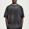 Best COS OVERSIZE'OWY SPRANY T-SHIRT Z WYSOKIM DEKOLTEM Czarny