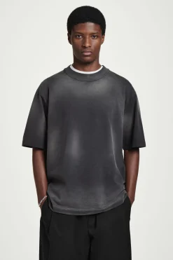 Best COS OVERSIZE'OWY SPRANY T-SHIRT Z WYSOKIM DEKOLTEM Czarny