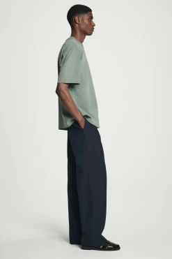 Sale COS OVERSIZE'OWY SPRANY T-SHIRT Z WYSOKIM DEKOLTEM Zielony