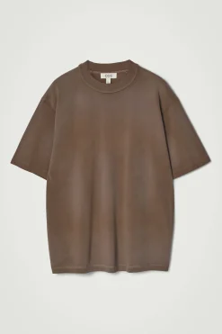 Clearance COS OVERSIZE'OWY SPRANY T-SHIRT Z WYSOKIM DEKOLTEM Brązowy