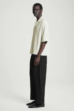 Discount COS OVERSIZE'OWY TOP POLO Z DZIANINY BOUCLÉ Jasnoszary
