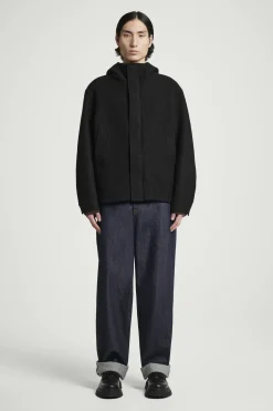 Sale COS PARKA Z GOTOWANEJ WEŁNY Z KAPTUREM Czarny