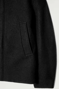 Sale COS PARKA Z GOTOWANEJ WEŁNY Z KAPTUREM Czarny