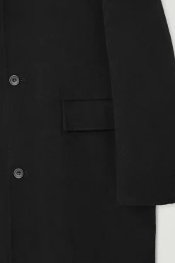 Fashion COS PŁASZCZ Z DWUSTRONNEJ MIESZANKI Z WEŁNĄ Czarny
