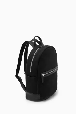 Fashion COS PŁÓCIENNY PLECAK ZE SKÓRZANYMI WYKOŃCZENIAMI Czarny