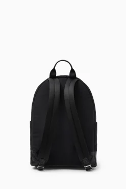 Fashion COS PŁÓCIENNY PLECAK ZE SKÓRZANYMI WYKOŃCZENIAMI Czarny