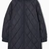 Sale COS PIKOWANA W ROMBY PARKA Z OCIEPLENIEM Granatowy