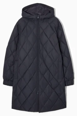 Sale COS PIKOWANA W ROMBY PARKA Z OCIEPLENIEM Granatowy