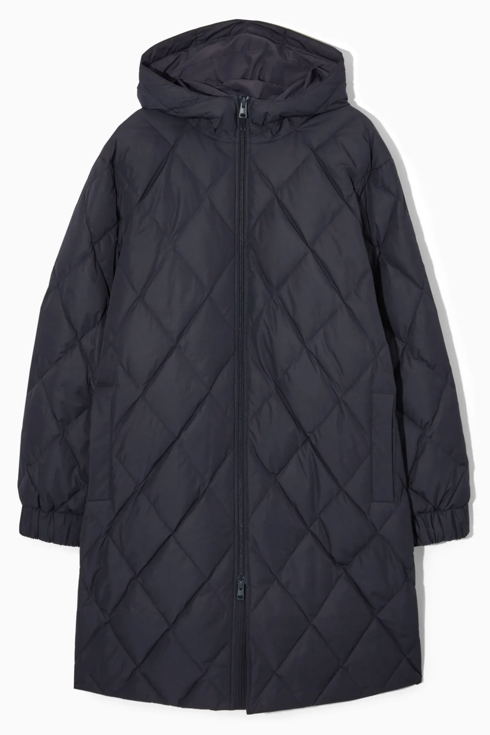 Sale COS PIKOWANA W ROMBY PARKA Z OCIEPLENIEM Granatowy