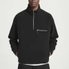 Outlet COS POLAROWY SWETER Z KRÓTKIM SUWAKIEM Czarny