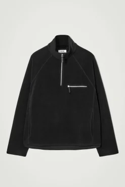 Outlet COS POLAROWY SWETER Z KRÓTKIM SUWAKIEM Czarny