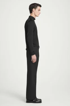 Hot COS POŁYSKUJĄCY TOP Z PÓŁGOLFEM – SLIM FIT Czarny