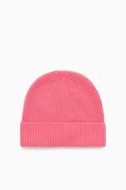 Online COS PRĄŻKOWANA CZAPKA Z WEŁNY I KASZMIRU Lightpink