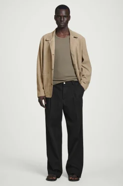 New COS PRĄŻKOWANA KOSZULKA BEZ RĘKAWÓW Z BAWEŁNY Khaki