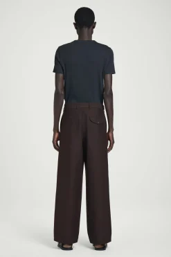 Outlet COS PRĄŻKOWANA KOSZULKA HENLEY Granatowy
