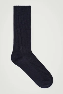 Fashion COS PRĄŻKOWANE SKARPETKI Granatowy