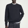 Clearance COS PRĄŻKOWANY SWETER Z BAWEŁNY – REGULAR FIT Granatowy
