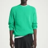 Clearance COS PRĄŻKOWANY SWETER Z BAWEŁNY – REGULAR FIT Jaskrawozielony