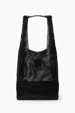 Outlet COS RĘCZNIE PLECIONA TORBA TYPU TOTE ZE SKÓRY Czarny