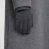 Outlet COS RĘKAWICZKI Z PRĄŻKOWANEJ MIESZANKI Z KASZMIREM Szary