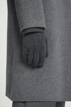 Outlet COS RĘKAWICZKI Z PRĄŻKOWANEJ MIESZANKI Z KASZMIREM Szary