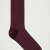 Fashion COS SKARPETKI ZE WZOREM W KRATĘ Burgundowy