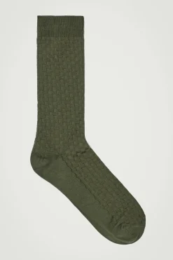 Sale COS SKARPETKI ZE WZOREM W KRATĘ Khaki
