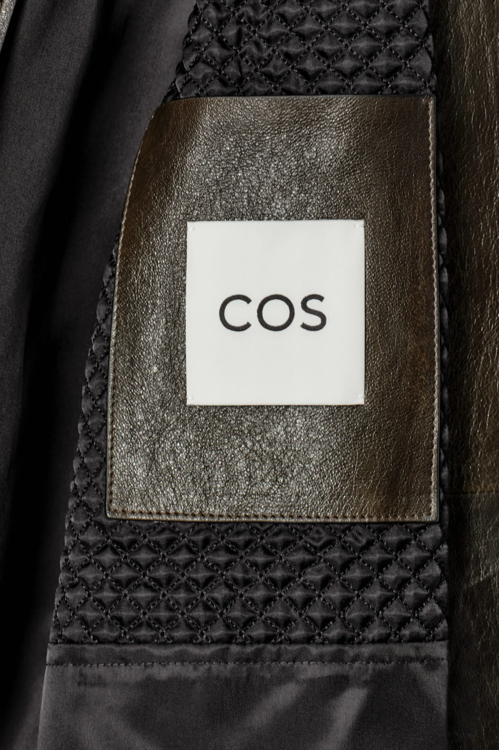 Sale COS SKÓRZANA KURTKA PILOTKA Ciemnykhaki
