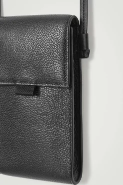Fashion COS SKÓRZANA SASZETKA NA TELEFON TYPU CROSSBODY Czarny