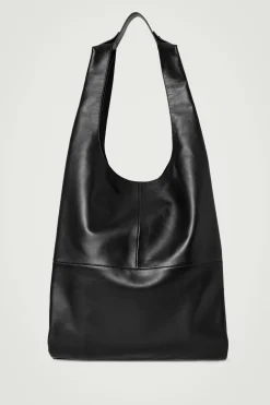 Fashion COS SKÓRZANA TORBA TYPU TOTE Czarny