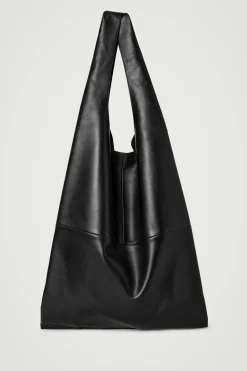 Fashion COS SKÓRZANA TORBA TYPU TOTE Czarny