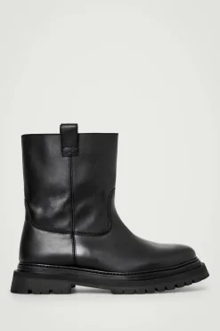 Best COS SKÓRZANE BUTY MOTOCYKLOWE Czarny