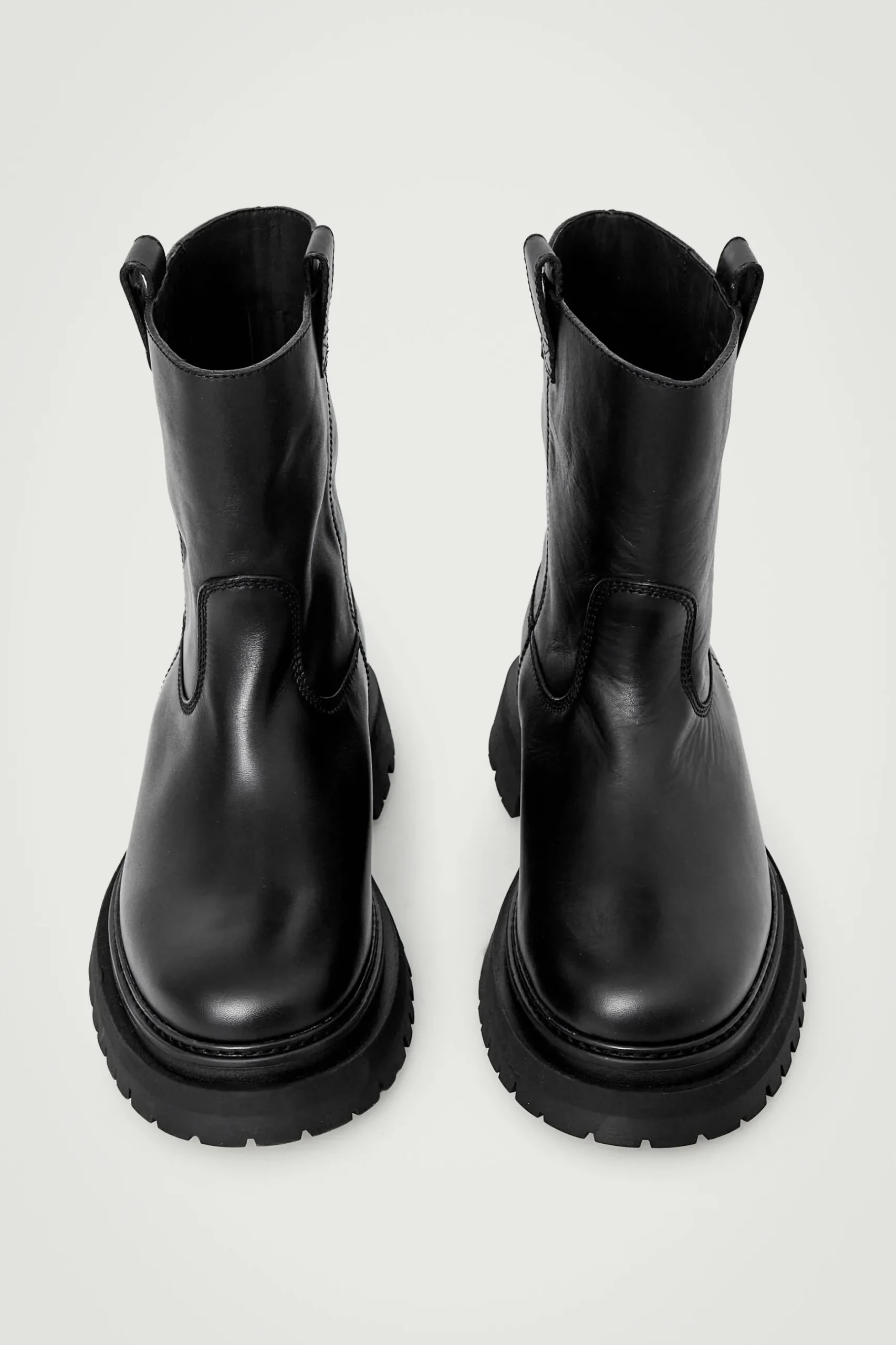 Best COS SKÓRZANE BUTY MOTOCYKLOWE Czarny
