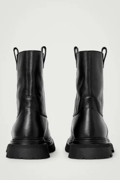 Best COS SKÓRZANE BUTY MOTOCYKLOWE Czarny