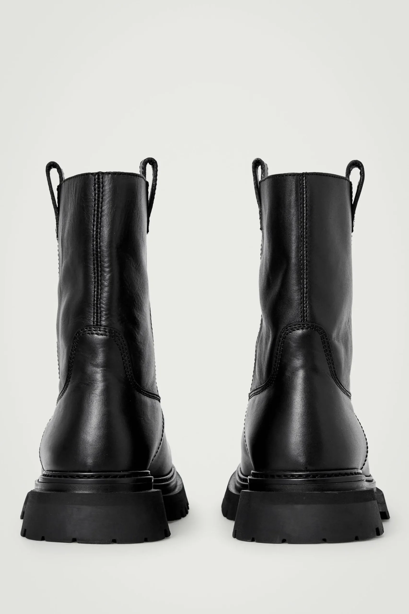 Best COS SKÓRZANE BUTY MOTOCYKLOWE Czarny