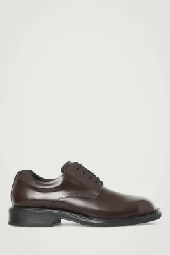 Clearance COS SKÓRZANE BUTY TYPU DERBY Z KWADRATOWYM PRZODEM Brązowy