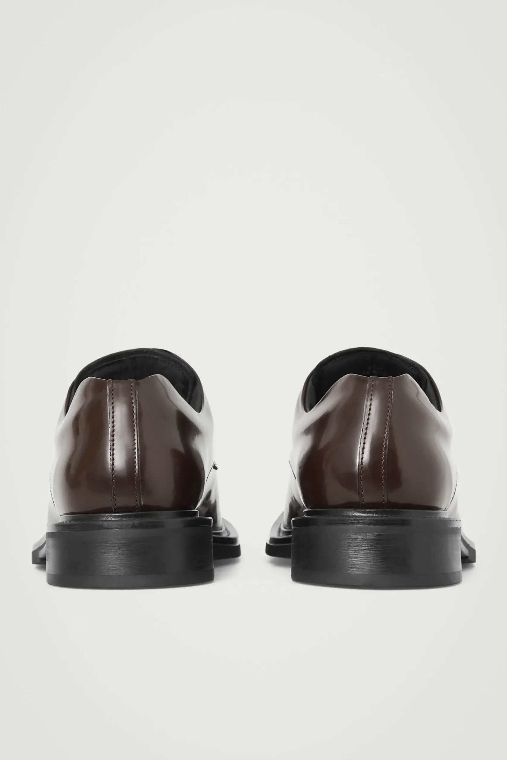 Clearance COS SKÓRZANE BUTY TYPU DERBY Z KWADRATOWYM PRZODEM Brązowy