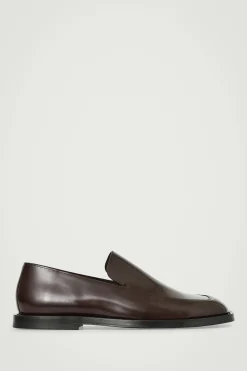 Hot COS SKÓRZANE LOAFERSY Kasztanowy