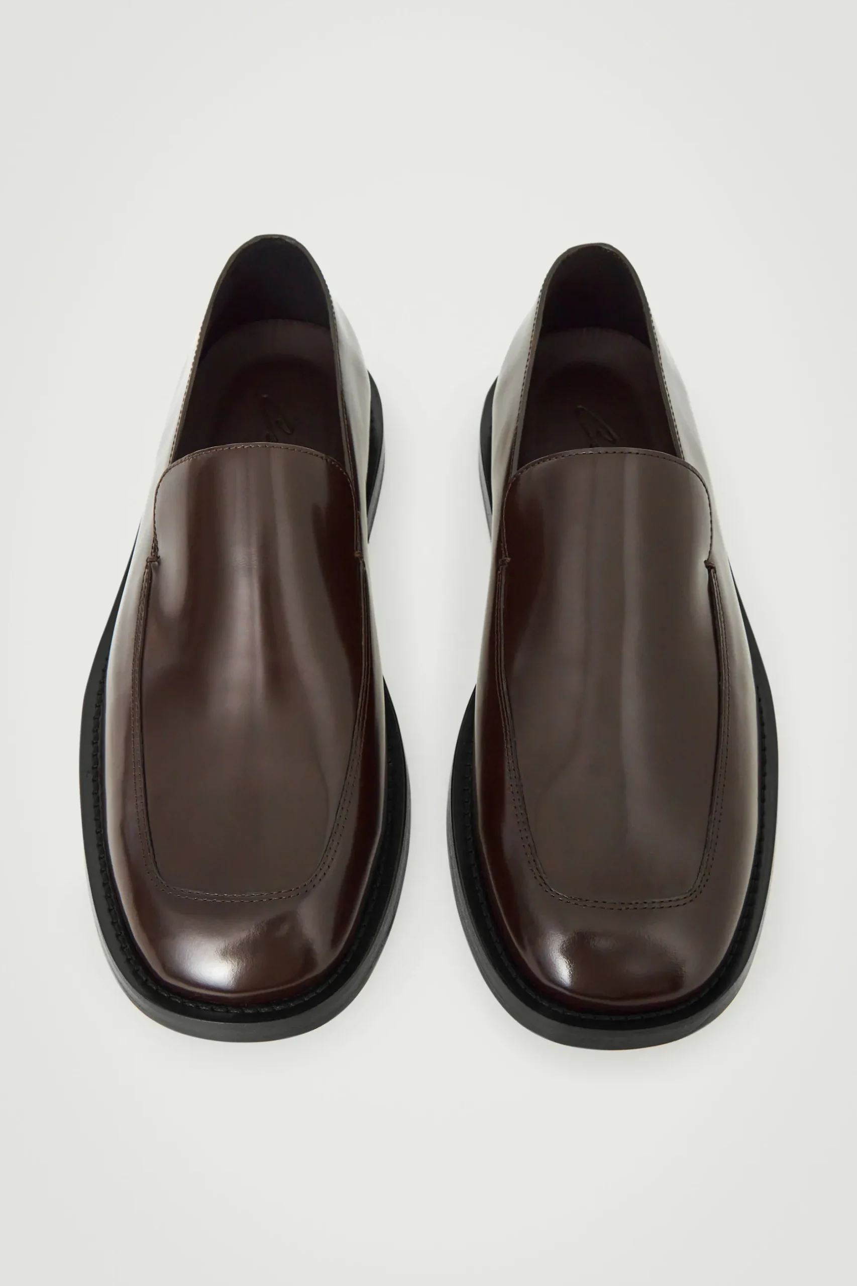 Hot COS SKÓRZANE LOAFERSY Kasztanowy