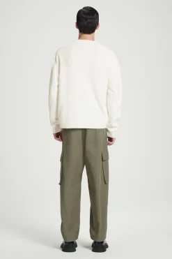 Sale COS SPADOCHRONOWY SWETER Z PRĄŻKOWANEJ DZIANINY Złamanybiały