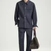Discount COS SPODNIE BARREL Z SUROWEGO JEANSU Indygo