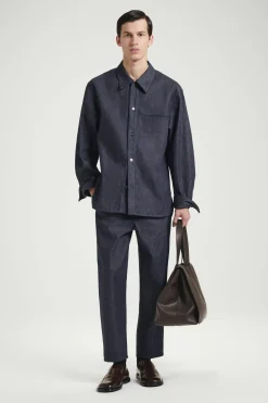 Discount COS SPODNIE BARREL Z SUROWEGO JEANSU Indygo