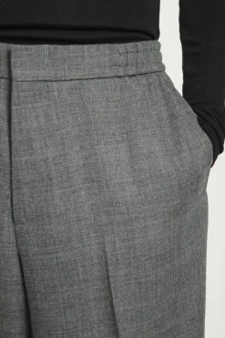 Outlet COS SPODNIE DRESOWE Z FLANELI WEŁNIANEJ Szarymelanż